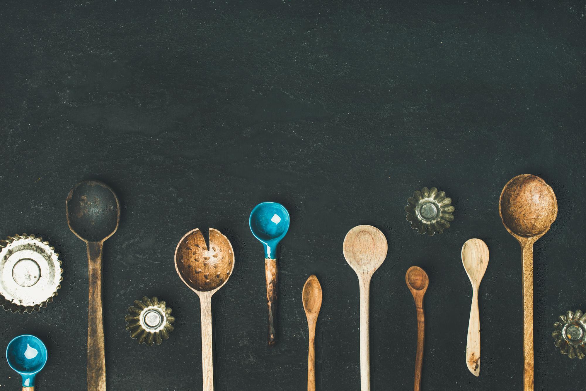 collage of tasting spoons and notes